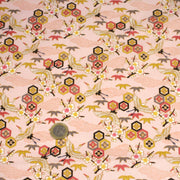 Tissu cotonnade NIGITA, motif japonais des grues : noir, bleu, rose, rouge - OEKO - TEX - TissusPapi.com