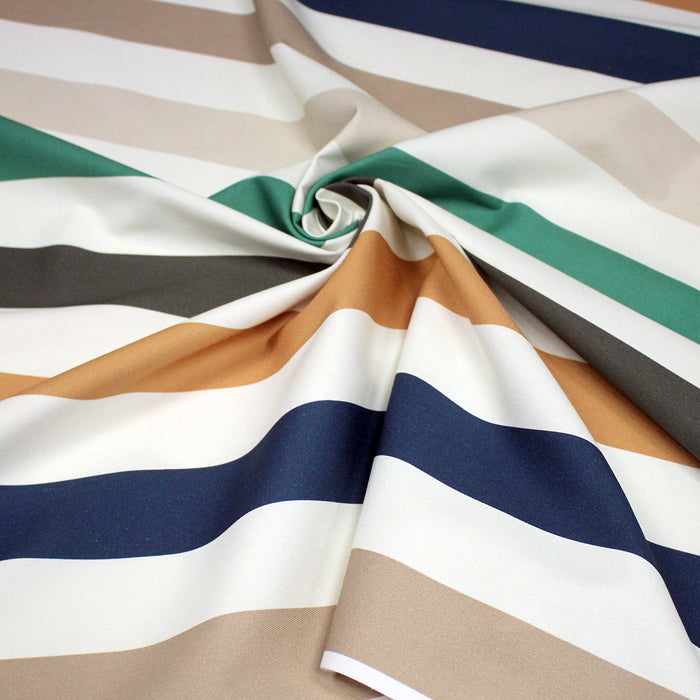 Tissu gabardine coton LARGES RAYURES : nombreuses couleurs ! - STANDARD 100 OEKO-TEX