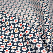 Tissu cotonnade fleurs japonaises géométriques : bleu, jaune, vert, rouge - OEKO - TEX - TissusPapi.com