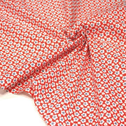Tissu cotonnade fleurs japonaises géométriques : bleu, jaune, vert, rouge - OEKO - TEX - TissusPapi.com