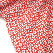 Tissu cotonnade fleurs japonaises géométriques : bleu, jaune, vert, rouge - OEKO - TEX - TissusPapi.com