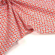 Tissu cotonnade fleurs japonaises géométriques : bleu, jaune, vert, rouge - OEKO - TEX - TissusPapi.com