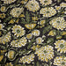 Tissu coton fin imprimé INDIENNES noir aux fleurs indiennes jaunes écrues et vertes - TissusPapi.com