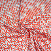 Tissu cotonnade fleurs japonaises géométriques : bleu, jaune, vert, rouge - OEKO - TEX - TissusPapi.com