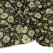 Tissu coton fin imprimé INDIENNES noir aux fleurs indiennes jaunes écrues et vertes - TissusPapi.com