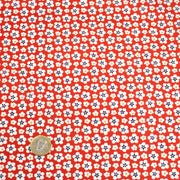 Tissu cotonnade fleurs japonaises géométriques : bleu, jaune, vert, rouge - OEKO - TEX - TissusPapi.com