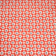 Tissu cotonnade fleurs japonaises géométriques : bleu, jaune, vert, rouge - OEKO - TEX - TissusPapi.com