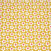 Tissu cotonnade fleurs japonaises géométriques : bleu, jaune, vert, rouge - OEKO - TEX - TissusPapi.com