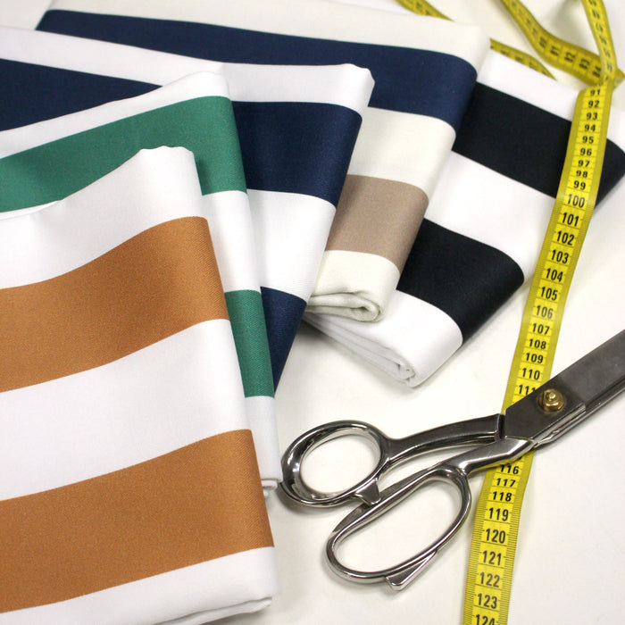 Tissu gabardine coton LARGES RAYURES : nombreuses couleurs ! - STANDARD 100 OEKO-TEX