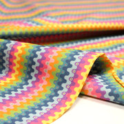 Tissu cotonnade aux vaguelettes multicolores - OEKO - TEX - TissusPapi.com