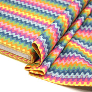 Tissu cotonnade aux vaguelettes multicolores - OEKO - TEX - TissusPapi.com