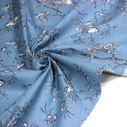 Tissu coton épais demi - natté TOILE DE JOUY AUX MESANGES, grande largeur 280cm : cinq couleurs dispos - OEKO - TEX - TissusPapi.com