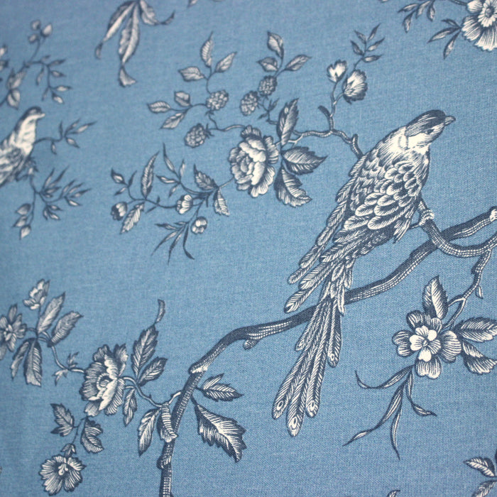 Tissu coton épais demi-natté TOILE DE JOUY AUX MESANGES, grande largeur 280cm : cinq couleurs dispos - OEKO-TEX