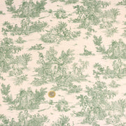 Tissu coton Toile de Jouy traditionnelle 160cm de large : bleu, rouge, vert, gris - OEKO - TEX - TissusPapi.com