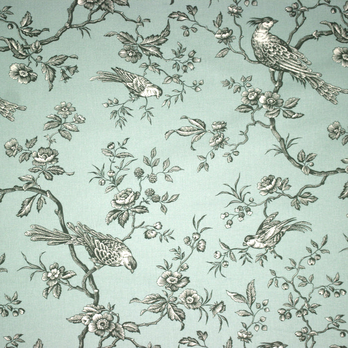 Tissu coton épais demi-natté TOILE DE JOUY AUX MESANGES, grande largeur 280cm : cinq couleurs dispos - OEKO-TEX