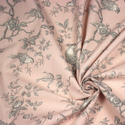 Tissu coton épais demi - natté TOILE DE JOUY AUX MESANGES, grande largeur 280cm : cinq couleurs dispos - OEKO - TEX - TissusPapi.com