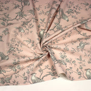 Tissu coton épais demi - natté TOILE DE JOUY AUX MESANGES, grande largeur 280cm : cinq couleurs dispos - OEKO - TEX - TissusPapi.com