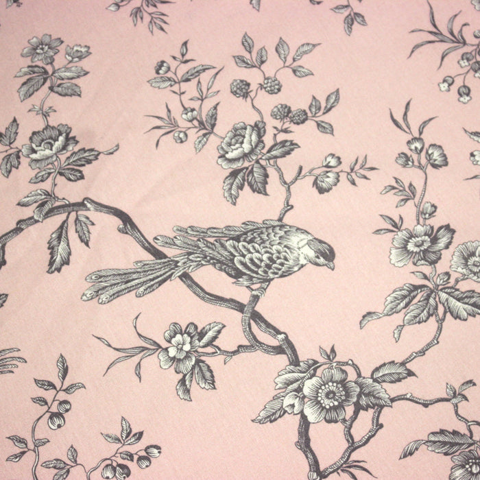 Tissu coton épais demi-natté TOILE DE JOUY AUX MESANGES, grande largeur 280cm : cinq couleurs dispos - OEKO-TEX
