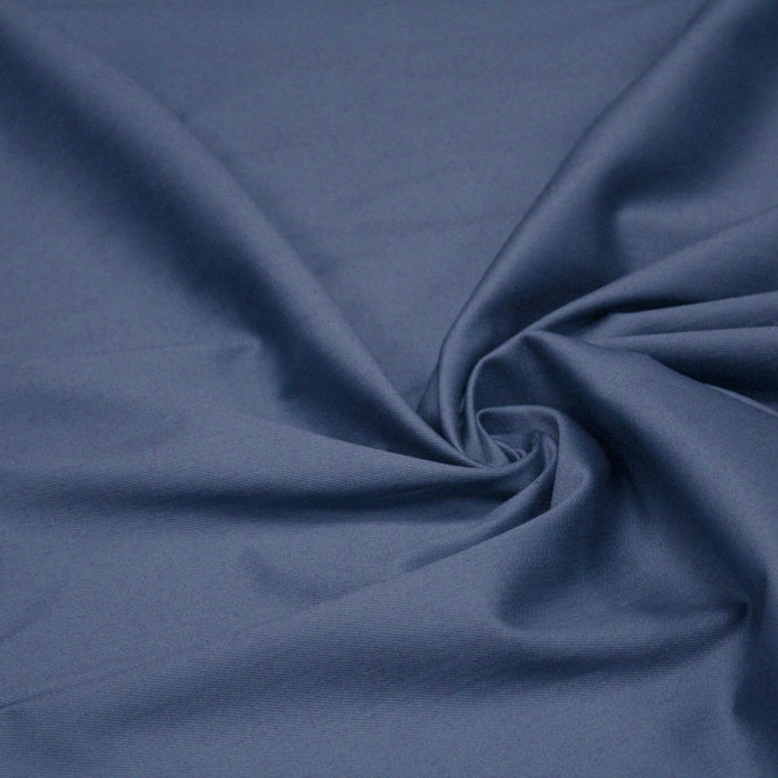 Tissu gabardine coton élasthanne Bleu Prusse