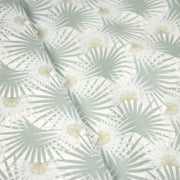 Tissu cotonnade blanc aux branches tropicales & arbres du voyageur - OEKO - TEX STANDARD 100 - TissusPapi.com
