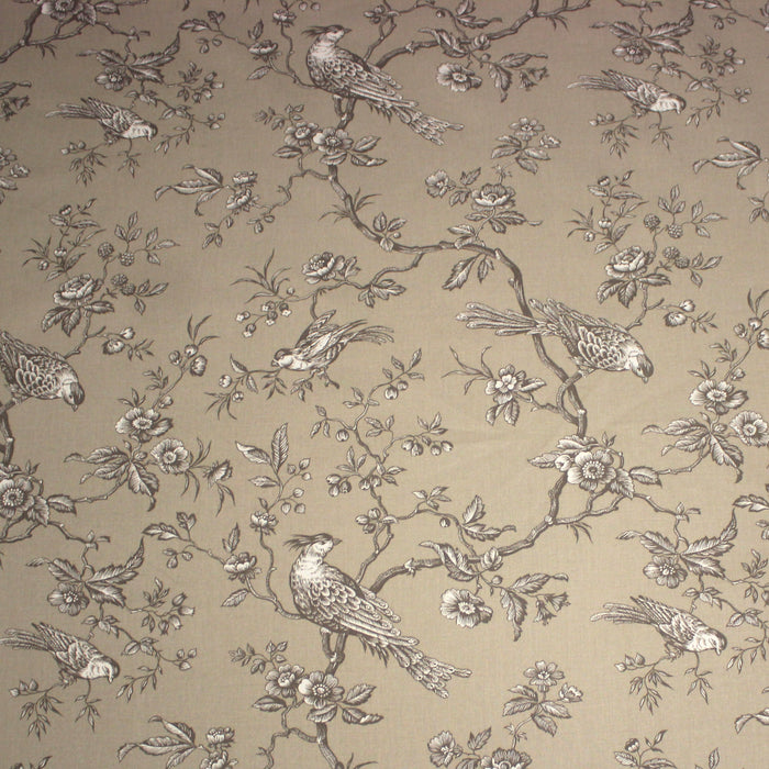 Tissu coton épais demi-natté TOILE DE JOUY AUX MESANGES, grande largeur 280cm : cinq couleurs dispos - OEKO-TEX