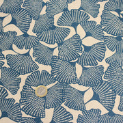Tissu coton demi natté motif japonais GINKGO : BLEU ou NOIR - OEKO - TEX STANDARD 100 - TissusPapi.com