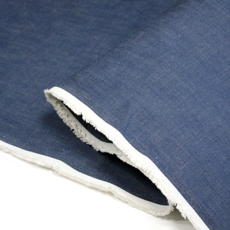 Tissu DENIM brut 100% coton bleu roi rigide 425gr/m2 - Fabrication italienne - TissusPapi.com