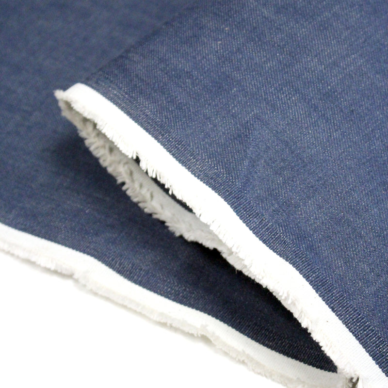 Tissu DENIM brut 100% coton bleu roi rigide 425gr/m2 - Fabrication italienne - TissusPapi.com