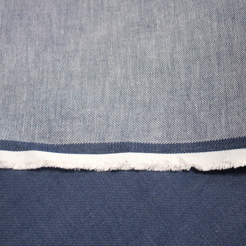Tissu DENIM brut 100% coton bleu roi rigide 425gr/m2 - Fabrication italienne - TissusPapi.com