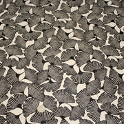 Tissu coton demi natté motif japonais GINKGO : BLEU ou NOIR - OEKO - TEX STANDARD 100 - TissusPapi.com