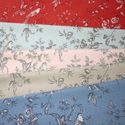 Tissu coton épais demi - natté TOILE DE JOUY AUX MESANGES, grande largeur 280cm : cinq couleurs dispos - OEKO - TEX - TissusPapi.com