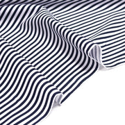 Tissu popeline de coton marinière à rayures blanches et bleu marine - OEKO - TEX STANDARD 100 - TissusPapi.com