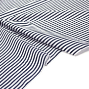 Tissu popeline de coton marinière à rayures blanches et bleu marine - OEKO - TEX STANDARD 100 - TissusPapi.com