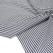 Tissu popeline de coton marinière à rayures blanches et bleu marine - OEKO - TEX STANDARD 100 - TissusPapi.com