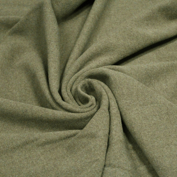 Tissu lainage vert sauge uni - Fabrication italienne