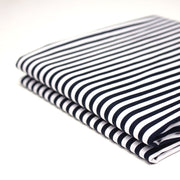 Tissu popeline de coton marinière à rayures blanches et bleu marine - OEKO - TEX STANDARD 100 - TissusPapi.com