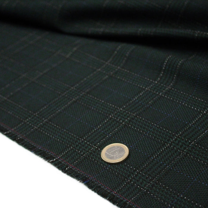 Tissu tartan vert anglais et noir