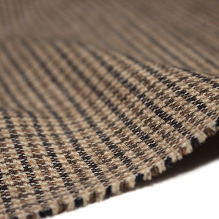 Tissu draperie Pied de poule caramel marron noir - Fabrication italienne
