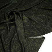 Tissu viscose fluide SERPENT, motif python vert kaki et noir - Fabrication italienne - TissusPapi.com