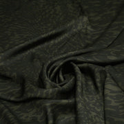 Tissu viscose fluide SERPENT, motif python vert kaki et noir - Fabrication italienne - TissusPapi.com