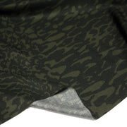 Tissu viscose fluide SERPENT, motif python vert kaki et noir - Fabrication italienne - TissusPapi.com