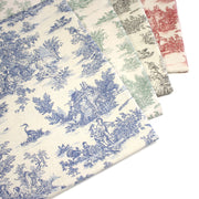 Tissu coton Toile de Jouy traditionnelle 160cm de large : bleu, rouge, vert, gris - OEKO - TEX - TissusPapi.com
