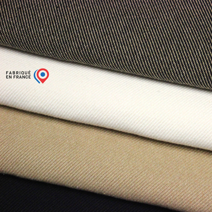 Tissu SERGÉ DENIM DE COTON ÉPAIS : trois couleurs - Matière recyclée & fabrication française