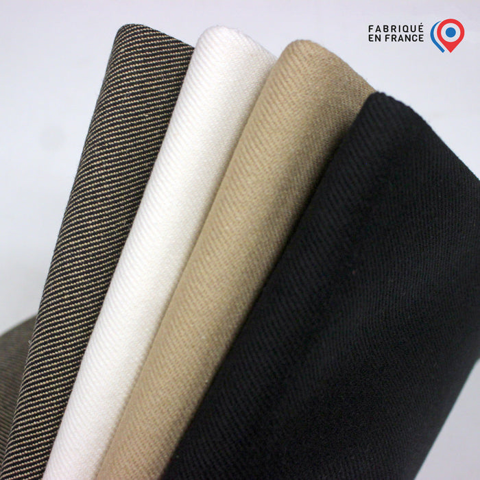 Tissu SERGÉ DENIM DE COTON ÉPAIS : trois couleurs - Matière recyclée & fabrication française