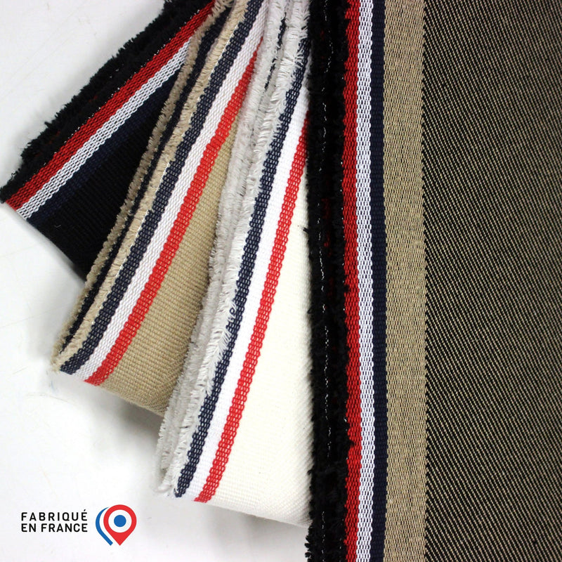 Tissu SERGÉ DENIM DE COTON ÉPAIS : trois couleurs - Matière recyclée & fabrication française - TissusPapi.com