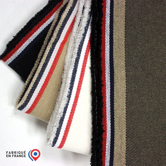 Tissu SERGÉ DENIM DE COTON ÉPAIS : trois couleurs - Matière recyclée & fabrication française