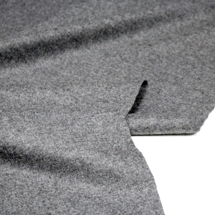 Tissu lainage flanelle de laine gris souris - Fabrication italienne