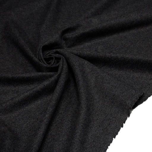 Tissu lainage flanelle de laine gris anthracite - Fabrication italienne - TissusPapi.com