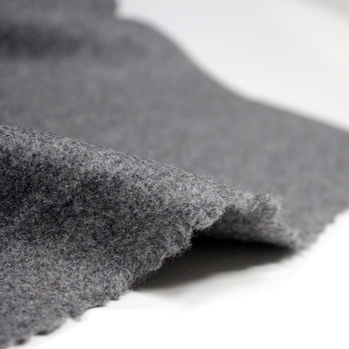 Tissu lainage flanelle de laine gris souris - Fabrication italienne
