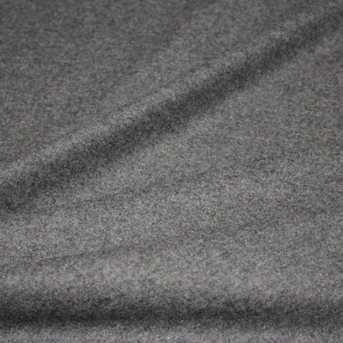 Tissu lainage flanelle de laine gris souris - Fabrication italienne